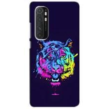 Силиконовый бампер с картинкой животных для Xiaomi Mi Note 10 Lite (Тигр-Арт)