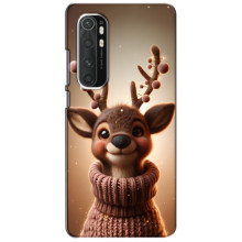 Яркий чехол для Xiaomi Mi Note 10 Lite с Зимними Оленятами – Олень в свитере