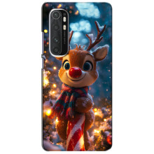 Яркий чехол для Xiaomi Mi Note 10 Lite с Зимними Оленятами – Олень в шарфе