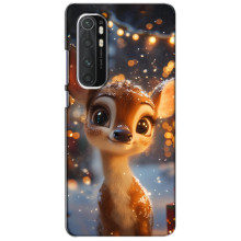 Яркий чехол для Xiaomi Mi Note 10 Lite с Зимними Оленятами – Оленёнок среди гирлянд