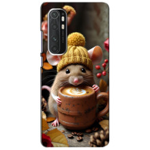 Печатный чехол «Зверята с кофе» для Xiaomi Mi Note 10 Lite – Медведь с кофе