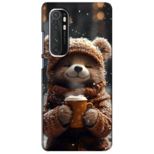 Печатный чехол «Зверята с кофе» для Xiaomi Mi Note 10 Lite – Мишка с кофе