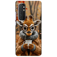 Печатный чехол «Зверята с кофе» для Xiaomi Mi Note 10 Lite – Жираф с кофе