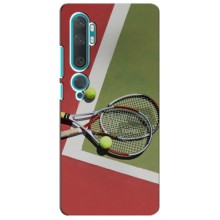 Чехлы с принтом Спортивная тематика для Xiaomi Mi Note 10 – Ракетки теннис