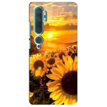 Чехол с Цветами для Xiaomi Mi Note 10 (поле подсолнухов)