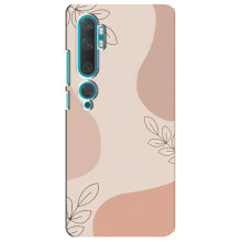 Чехол цветочный дизайн для Xiaomi Mi Note 10 – Коричневый фон