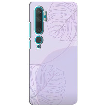 Чехол цветочный дизайн для Xiaomi Mi Note 10 – Монстера фиолетовая