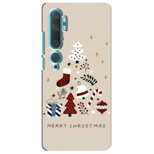 Рождественские Чехлы для Xiaomi Mi Note 10 (VPrint) (Merry Christmas)