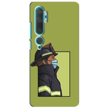 Силиконовый бампер (Работники) на Xiaomi Mi Note 10 – Пожарник