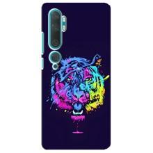 Силиконовый бампер с картинкой животных для Xiaomi Mi Note 10 (Тигр-Арт)
