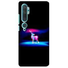 Силиконовый бампер с картинкой животных для Xiaomi Mi Note 10 (Яркий олень)