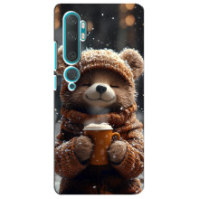 Печатный чехол «Зверята с кофе» для Xiaomi Mi Note 10 – Мишка с кофе