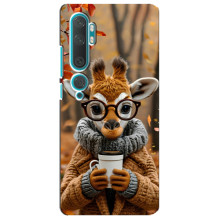 Печатный чехол «Зверята с кофе» для Xiaomi Mi Note 10 – Жираф с кофе
