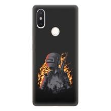 Силиконовый чехол с картинкой "Герой Pubg" на Xiaomi Mi8 Special Edition – В огне