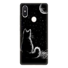 Чехол с принтом для Xiaomi Mi8 Special Edition (AlphaPrint) Модные коты (Котик и луна)