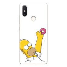 Чехол с Симпсонами для Xiaomi Mi8 Special Edition (VPrint) (Гомер с пончиком)