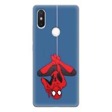 Чехол Супергерой Человека Паука на Xiaomi Mi8 Special Edition – На паутине