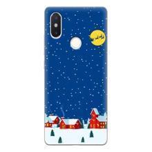 Силиконовый бампер на рождество для Xiaomi Mi8 Special Edition (Город в снегу)