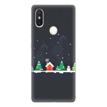 Силиконовый бампер на рождество для Xiaomi Mi8 Special Edition (Город зимний)