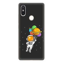 Силіконовый Чохол з принтом "Космонавти" на Xiaomi Mi8 Special Edition – Космонавт з кульками
