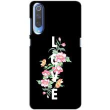 Чехлы для любимой на Ксяоми Ми 9 (VPrint) (Цветы LOVE)