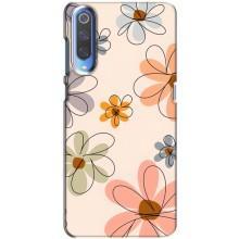 Чехол с цветочным принтом на Ксяоми Ми 9 – Разноцветные цветы