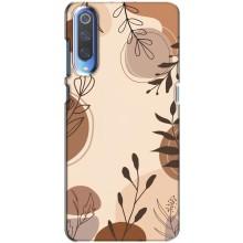 Чехол с цветочным принтом на Ксяоми Ми 9 – Коричневые цветы