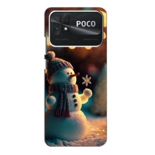 Чехлы на Новый Год Xiaomi POCO C40 (Снеговик праздничный)