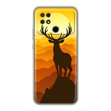 Чехлы с изображением разных животных для Xiaomi POCO C40 (Силуэт Оленя)