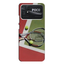 Чехлы с принтом Спортивная тематика для Xiaomi Poco C40 (Ракетки теннис)