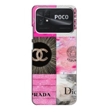 Чехол (Dior, Prada, YSL, Chanel) для Xiaomi POCO C40 (Модница)