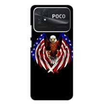 Чехол Флаг USA для Xiaomi Poco C40 (Крылья США)