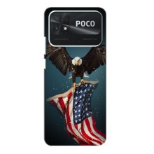 Чехол Флаг USA для Xiaomi Poco C40 – Орел и флаг