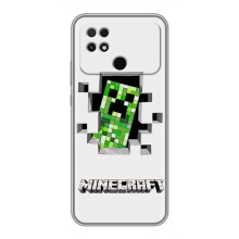 Чехол Майнкрафт на Xiaomi POCO C40 (AlphaPrint) Minecraft – крипер Майнкрафт