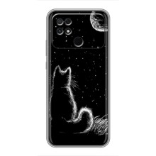 Чохол з принтом для Xiaomi POCO C40 (AlphaPrint) Модні коти (Котик і місяць)