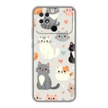 Чехол с рисунком кот на Xiaomi POCO C40 – Коллаж котов