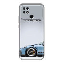 Чехол с авто Порше для Xiaomi POCO C40 – Голубой Порше