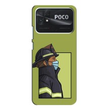 Силиконовый бампер (Работники) на Xiaomi Poco C40 – Пожарник