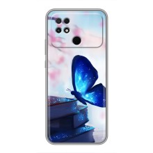 Силиконовый бампер с картинкой животных для Xiaomi POCO C40 – Бабочка синяя