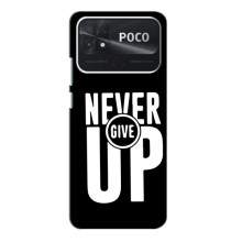 Силиконовый Чехол на Xiaomi POCO C40 с картинкой Nike (Never Give UP)