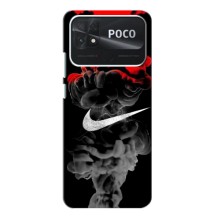 Силиконовый Чехол на Xiaomi POCO C40 с картинкой Nike (Nike дым)