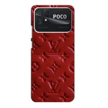 Текстурный Чехол Louis Vuitton для Поко с40 – Красный ЛВ