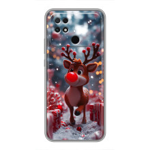 Яркий чехол для Xiaomi POCO C40 с Зимними Оленятами – Олень среди подарков