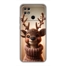 Яркий чехол для Xiaomi POCO C40 с Зимними Оленятами – Олень в свитере