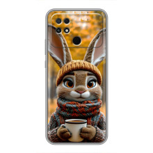 Печатный чехол «Зверята с кофе» для Xiaomi POCO C40 – Зайчик с кофе