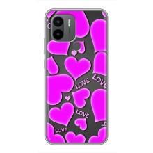 Чехлы для любимой на Поко С50 (VPrint) (Pink hearts)