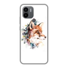 Чехлы с картинкой Лисички для Xiaomi Poco C50 (VPrint) (Лисичка в цветочках)