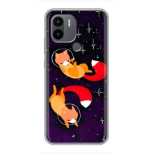 Чехлы с картинкой Лисички для Xiaomi Poco C50 (VPrint) (Лисички космонавты)