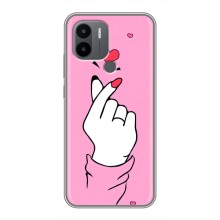 Чехол с принтом для Xiaomi Poco C50 (AlphaPrint - Знак сердечка) – Знак Love