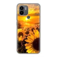Чехол с Цветами для Xiaomi Poco C50 (поле подсолнухов)